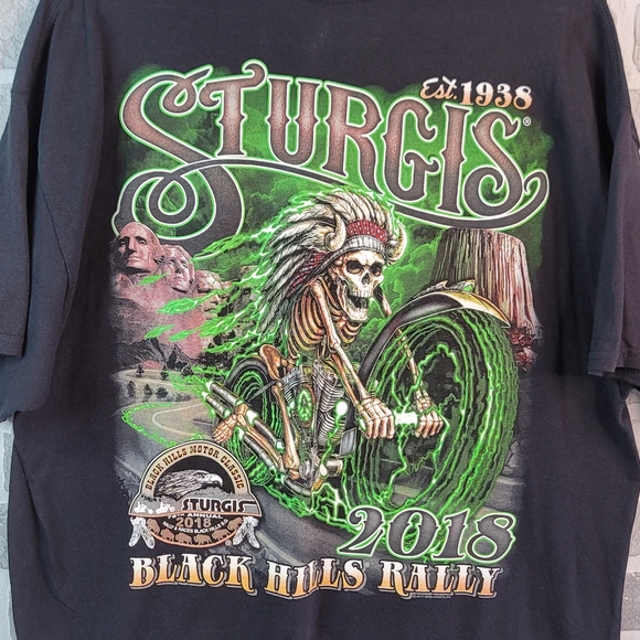 Sturgis Black Hills Motor Classic Bike Rally 2018 Possessed Motorcycle Men's Tee - Picture 6 of 16